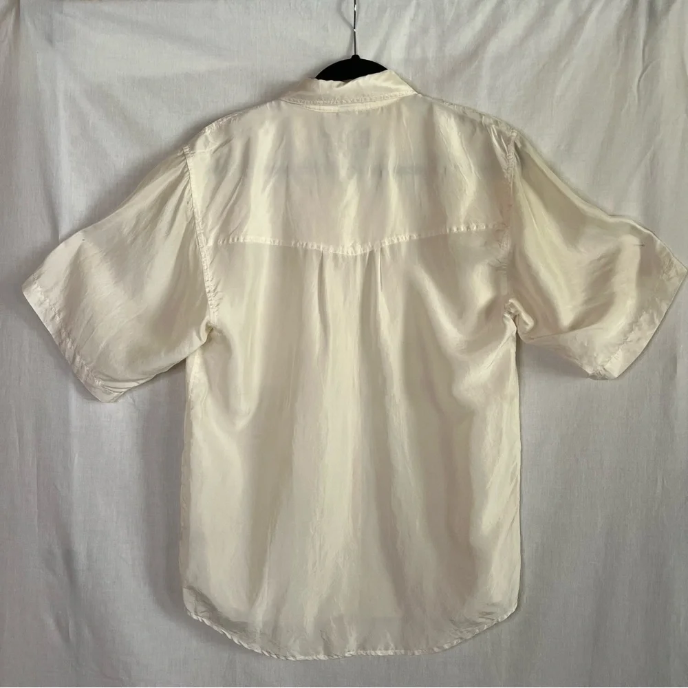 Paul Harris, Collared Women’s Beige Button up Silk Shirt, Size Small - Picture 2 of 8